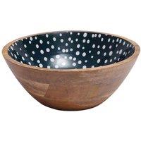 Dexam Sintra Mango Wood Spotted Salad Bowl - Ink Blue