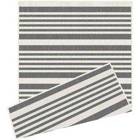 William Armes Duo Weave Indoor/Outdoor Rug 120x170cm Modern Stripes Grey, Grey