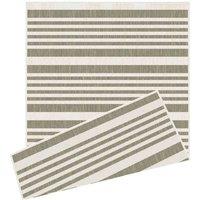 William Armes Duo Weave Indoor/Outdoor Rug 160x230cm Modern Stripes Natural, Brown