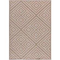 Washarug Washable Jute Rug 120x170cm Geo White, Brown