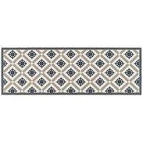Washamat Washable Indoor Runner 150x50cm Beige Tile, Brown