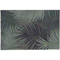 Washamat Washable Indoor Mat 75x50cm Abstract Leaves, Green