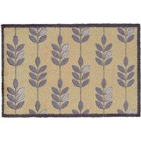 Washamat Washable Indoor Mat 75x50cm Abstract Florals Ochre, Yellow