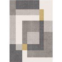 William Armes Tokyo Rug 160x230cm Geo Blocks Ochre/Grey, Grey