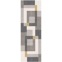 William Armes Tokyo Runner 60x180cm Geo Blocks Ochre/Grey, Grey