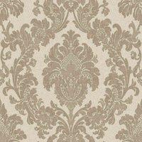 Belgravia Decor Ciara Damask Textured Wallpaper 10m x 53cm Beige, Cream