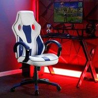 X Rocker Maverick Pc Office Gaming Chair - White & Blue, White