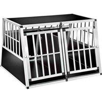 Tectake Double Dog Crate Bobby w/ Partition Wall, Black
