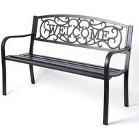 Suntime Cast Iron Welcome Bench, Black