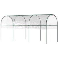 Outsunny Tunnel Tomato Greenhouse With 4 Hoops And Top Tap Pointed Bottom And Guy Ropes Clear, Clear