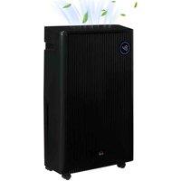 HOMCOM 16L/Day 5.5L Dehumidifier With Air Purifier, Uvc, Ioniser, Timer, Black, Black