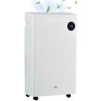 HOMCOM 16L/Day 5.5L Dehumidifier With Air Purifier, Uvc, Ioniser, Timer, White, White