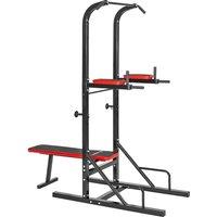 Tectake Power Tower Reeves, Bench Press, Pull-Up Bar, Dip and Leg Raise Station, Black