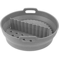 Pms Air Fryer Round Pop Up Silicone Liner W Divider, Grey