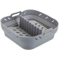 Pms Air Fryer Square Pop Up Silicone Liner W Divider, Grey