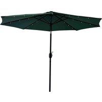 Monaco 2.7M Led Garden Parasol Green With Cover, Green