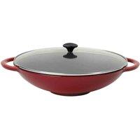 Chasseur Wok With Glass Lid - Chilli Red, Red