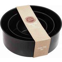 Interiors By Ph From Scratch Set Of Three Round Cake Tins, Black