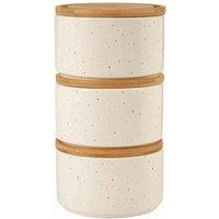 Interiors By Ph Fenwick Set Of 3 Stackable Canisters, Cream