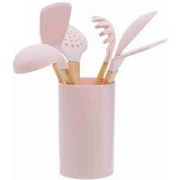 Interiors By Ph 7Pc Pastel Pink Utensil Set, Pink