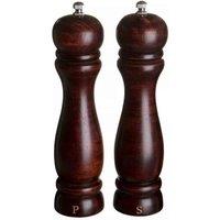 Interiors By Ph Rubberwood Salt And Pepper Mill Set - 8In, Brown