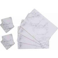 Interiors By Ph Zambie 8Pc Cork Placemats And Coasters, White