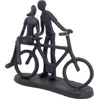 Europa Couple With Bicycle Elur Iron Figurine 14cm Mocha, Brown