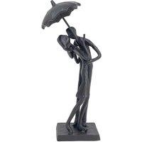 Europa Umbrella Couple Courting Elur Iron Figurine 21cm Mocha, Brown