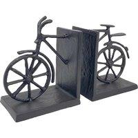 Europa Bicycle Elur Iron Book Ends 13cm Mocha, Brown