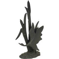 Europa Bird In Reeds Elur Iron Ornament 47cm Mocha, Brown