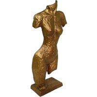 Europa Torso Sculpture Elur Aluminium Ornament 38cm Golden Brown, Gold