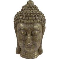 Europa Buddha Head 40cm Carved, Grey