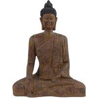 Europa Buddha Sitting 29cm Carved, Brown