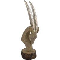 Europa Oryx Head 53cm Carved, Brown