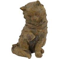 Europa Cat 25cm Carved, Brown