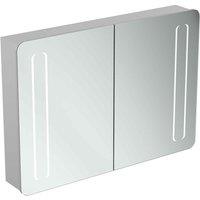 Ideal Standard 100Cm Mirror Cabinet With Bottom Ambient And Front Light, Silver