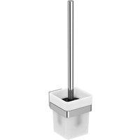 Ideal Standard Iom Square Wall Mounted Toilet Brush And Holder Frosted Glass, Silver