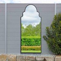 MirrorOutlet Arcus - Black Framed Arched Leaner/Wall Outdoor Garden Mirror 79'' x 33'' (200 x 85cm), Black