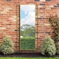 MirrorOutlet Genestra - Gold Modern Wall & Leaner Outdoor Garden Mirror 79''x 35'' 200 x 90cm, Gold