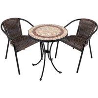 Exclusive Garden HENLEY 60cm Bistro Table with 2 SAN REMO Chairs Set, Brown