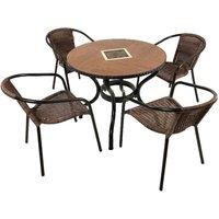 Exclusive Garden HASLEMERE 91cm Patio Table with 4 SAN REMO Chairs Set