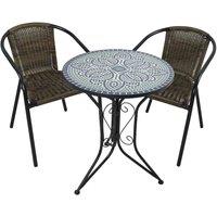 Summer Terrace ANTIGUA BISTRO 60cm Set - 2 x SAN REMO Chair, Multi