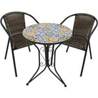 Summer Terrace CUBA BISTRO 60cm Set - 2 x SAN REMO Chair, Multi