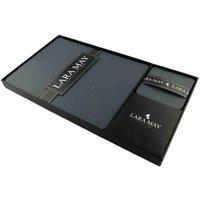 Lara-may Set Of 8 Slate Grey Recycled Leather Placemats And 8 Leather Coasters, Grey