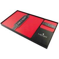 Lara-may Set Of 6 London Red Recycled Leather Placemats And 6 Leather Coasters, Red
