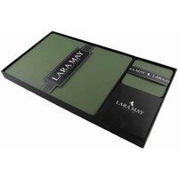 Lara-may Set Of 6 Olive Green Recycled Leather Placemats And 6 Leather Coasters, Green