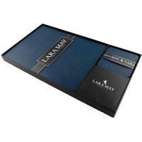 Lara-may Set Of 8 Royal Blue Recycled Leather Placemats And 8 Leather Coasters, Blue