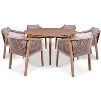 Royalcraft Roma 150cm Table set with 6 Roma fixed chairs