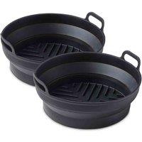 Tower 2X Round Foldable Trays, Black