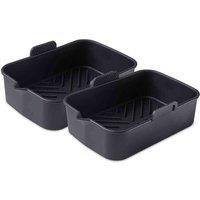 Tower 2X Rectangular Solid Trays, Black